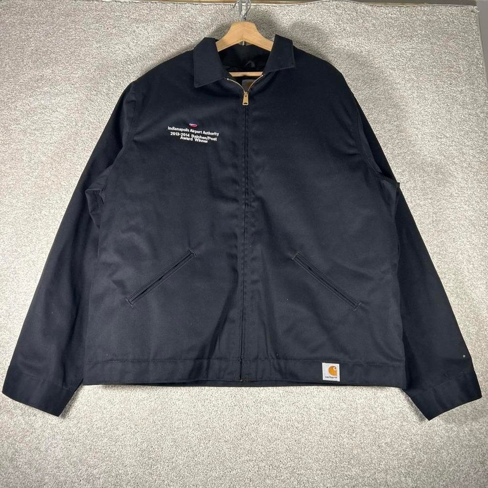 Men's Carhartt Detroit style J293 BLK zip up embroidered chore jacket Size XL